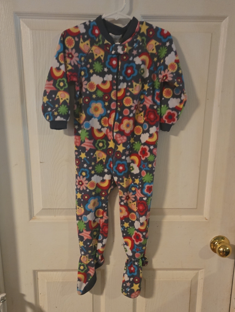 The Children's Place Floral & Rainbow Fleece Pajamas